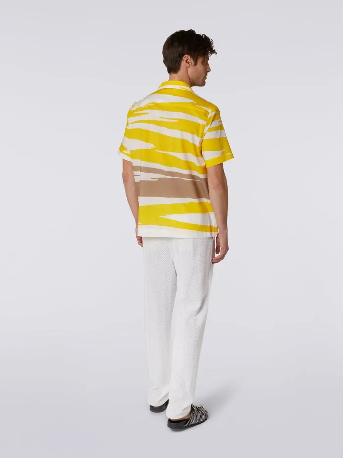 ShortSleeved Cotton Bowling Shirt Multicoloured Men Missoni Shirts