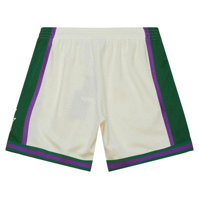 Shorts Men Mitchell and Ness Cream Swingman Shorts Milwaukee Bucks 2000 Shorts Men Mitchell and Ness Cream Swingman Shorts Milwaukee Bucks 2000