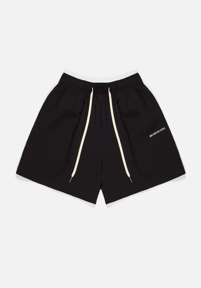 Shorts Men MKI MIYUKI ZOKU Mki Seersucker Shorts Black