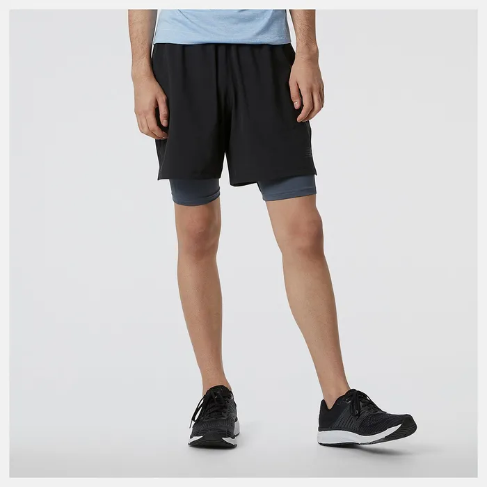 Shorts Men Newbalance RWTech 7 Inch 2in1 Short Black