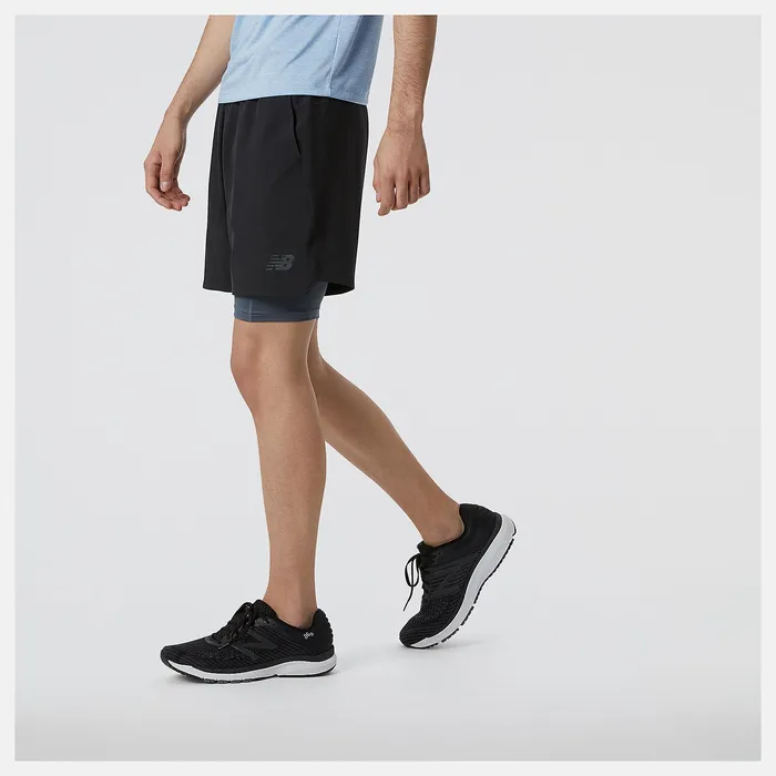 Shorts Men Newbalance RWTech 7 Inch 2in1 Short Black Shorts Men Newbalance RWTech 7 Inch 2in1 Short Black