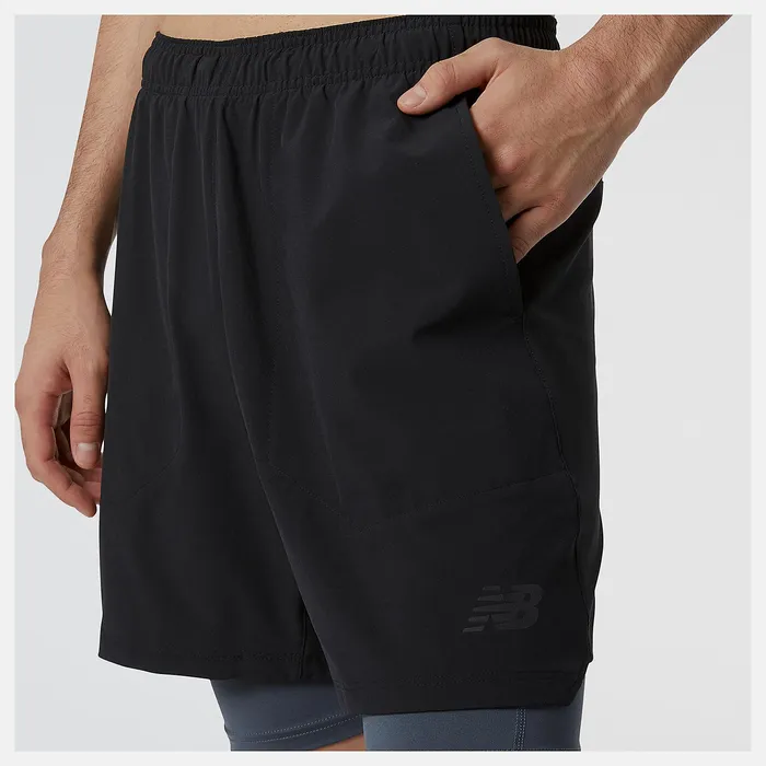Shorts Men Newbalance RWTech 7 Inch 2in1 Short Black Shorts Men Newbalance RWTech 7 Inch 2in1 Short Black