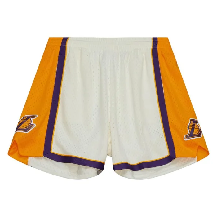 Shorts MenWomen Mitchell and Ness Cream Unisex Jump Shot Shorts Los Angeles Lakers 200910
