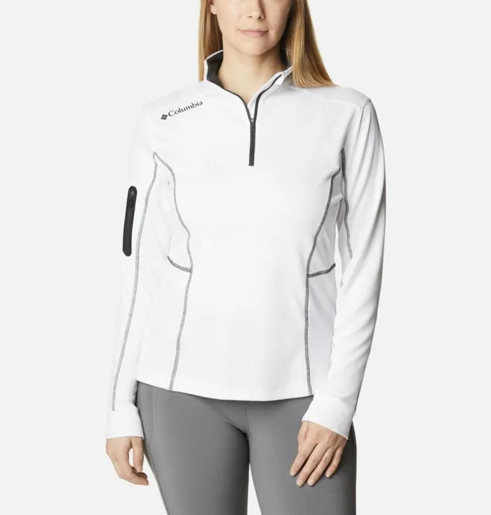 Shotgun Quarter Zip Golf Pullover White Womens Columbia Sportswear Long Sleeve