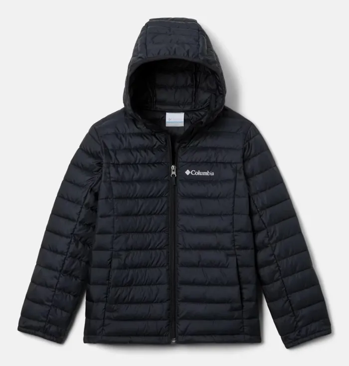 Silver Falls Hooded Jacket Black Kids Columbia Sportswear Jackets and Vests