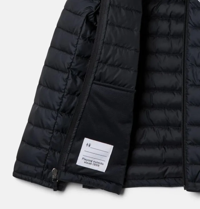 Silver Falls Hooded Jacket Black Kids Columbia Sportswear Jackets and Vests
