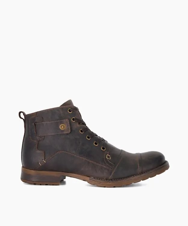 Simon Dark Brown Leather Seam Detail Boots Dune London Brown Men Dune London Casual Boots Simon Dark Brown Leather Seam Detail Boots Dune London Brown Men Dune London Casual Boots