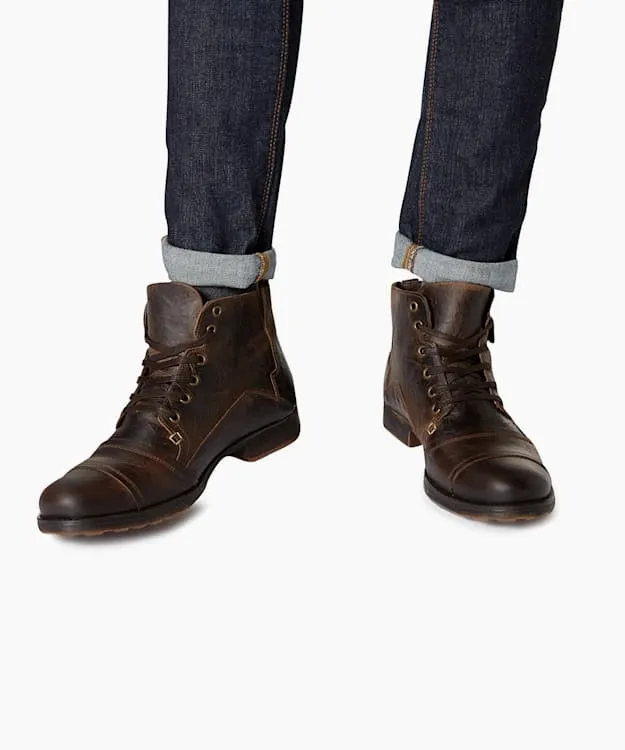 Simon Dark Brown Leather Seam Detail Boots Dune London Brown Men Dune London Casual Boots Simon Dark Brown Leather Seam Detail Boots Dune London Brown Men Dune London Casual Boots