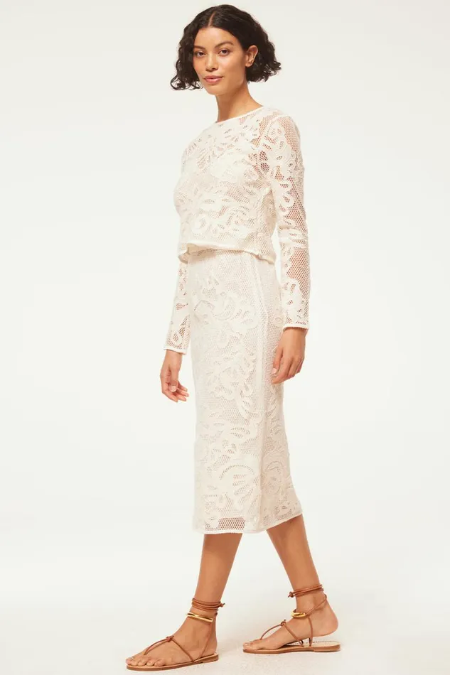Skirts and Shorts Women MISA Los Angeles KORD SKIRT Embroidered Mesh
