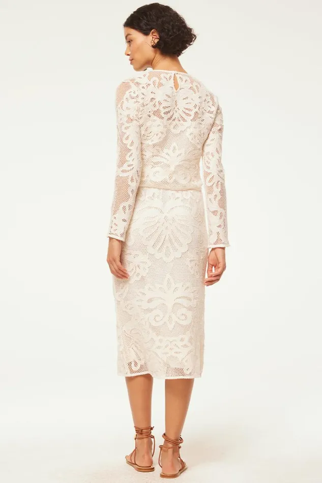 Skirts and Shorts Women MISA Los Angeles KORD SKIRT Embroidered Mesh