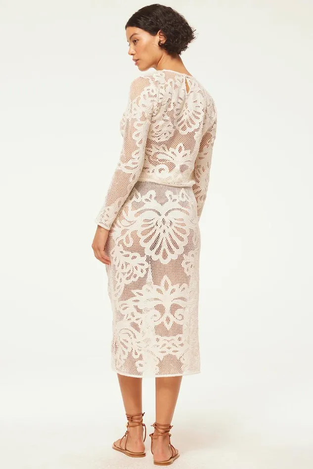 Skirts and Shorts Women MISA Los Angeles KORD SKIRT Embroidered Mesh