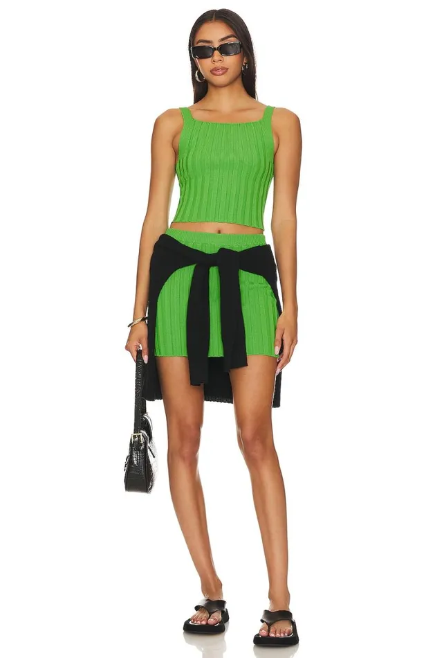 Skirts Women Lovers and Friends Florine Rib Skirt Green