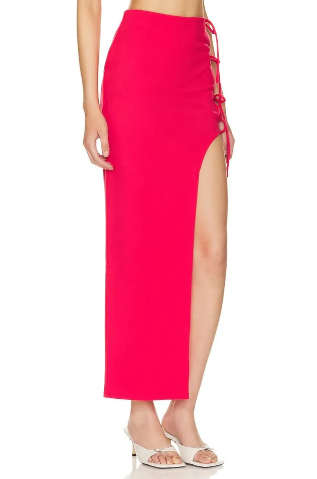 Skirts Women Lovers and Friends Penrose Asymmetric Skirt Lipstick Red