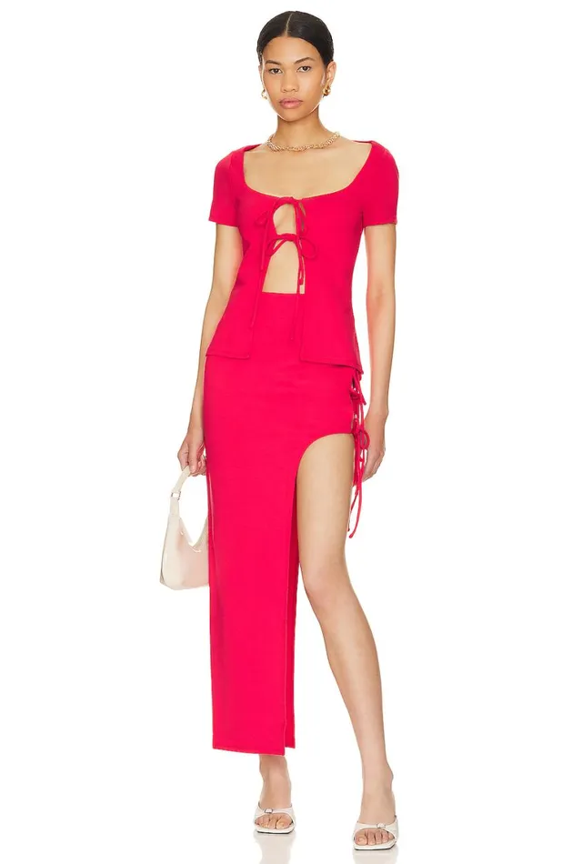 Skirts Women Lovers and Friends Penrose Asymmetric Skirt Lipstick Red