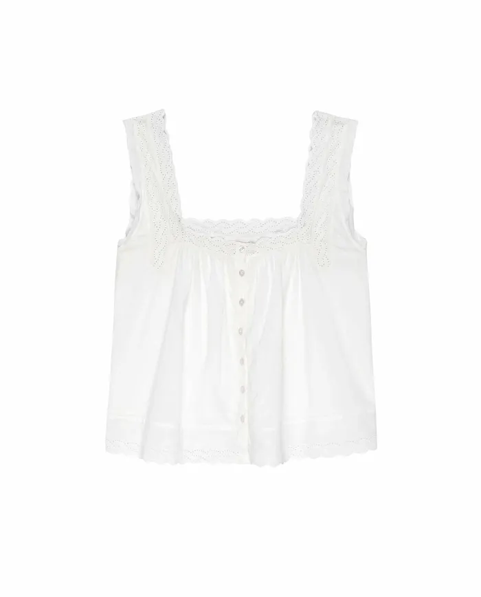Sleep Tops Women The Eyelet Tank True White The Great Sleep Tops Women The Eyelet Tank True White The Great