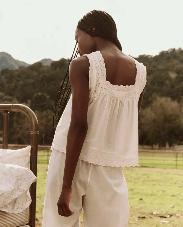 Sleep Tops Women The Eyelet Tank True White The Great Sleep Tops Women The Eyelet Tank True White The Great