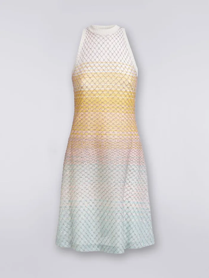 Sleeveless Mesh Dress With Sequins Multicoloured Women Missoni Dresses