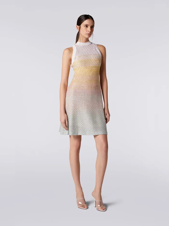 Sleeveless Mesh Dress With Sequins Multicoloured Women Missoni Dresses