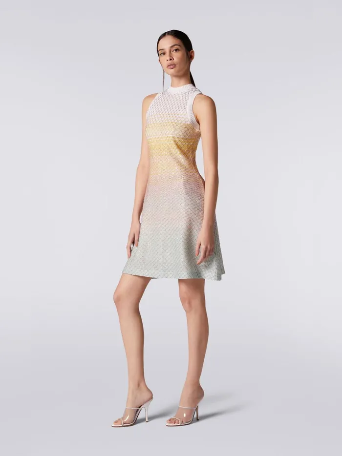 Sleeveless Mesh Dress With Sequins Multicoloured Women Missoni Dresses
