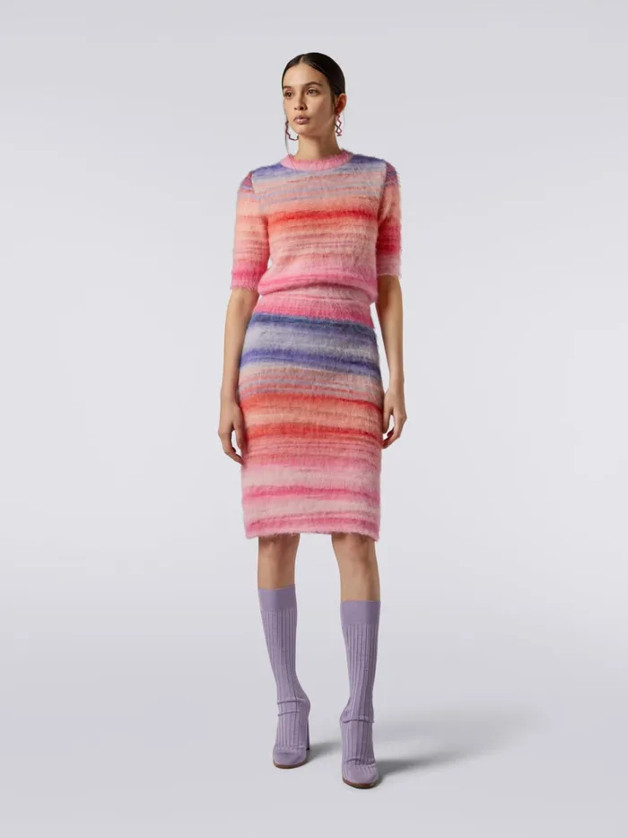 Slub Brushed Mohair Skirt Pink Women Missoni Skirts Slub Brushed Mohair Skirt Pink Women Missoni Skirts