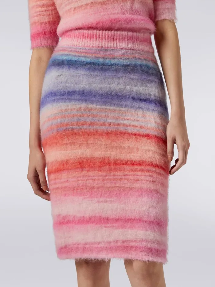 Slub Brushed Mohair Skirt Pink Women Missoni Skirts Slub Brushed Mohair Skirt Pink Women Missoni Skirts