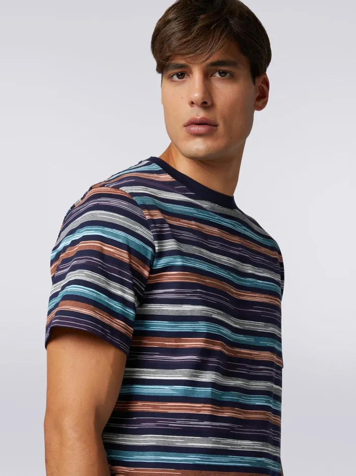 Slub Cotton Jersey CrewNeck TShirt Multicoloured Men Missoni Polos and Tshirts Slub Cotton Jersey CrewNeck TShirt Multicoloured Men Missoni Polos and Tshirts