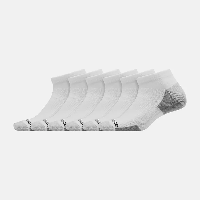 Socks MenWomen Newbalance Cushioned Low Cut Socks 6 Pack White