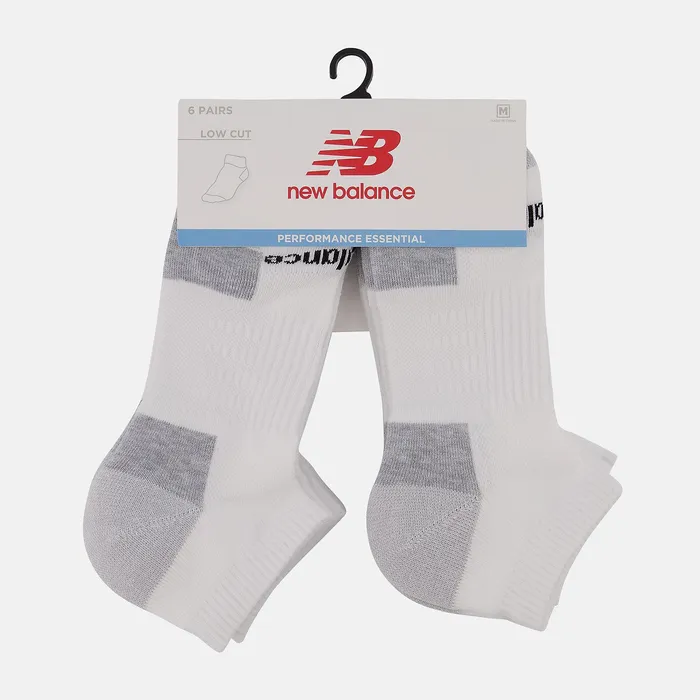 Socks MenWomen Newbalance Cushioned Low Cut Socks 6 Pack White Socks MenWomen Newbalance Cushioned Low Cut Socks 6 Pack White