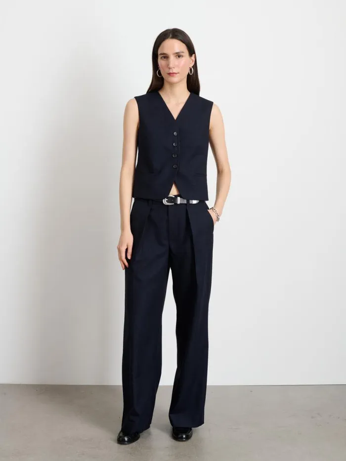 Soho Trouser In Wool Dark Navy Women Alex Mill Pants