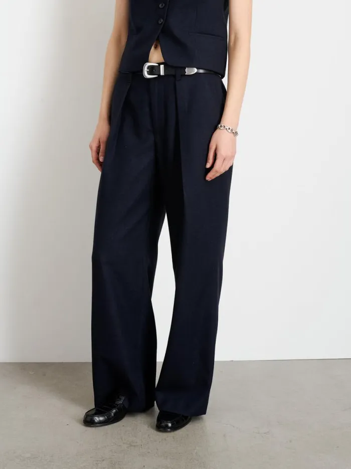 Soho Trouser In Wool Dark Navy Women Alex Mill Pants
