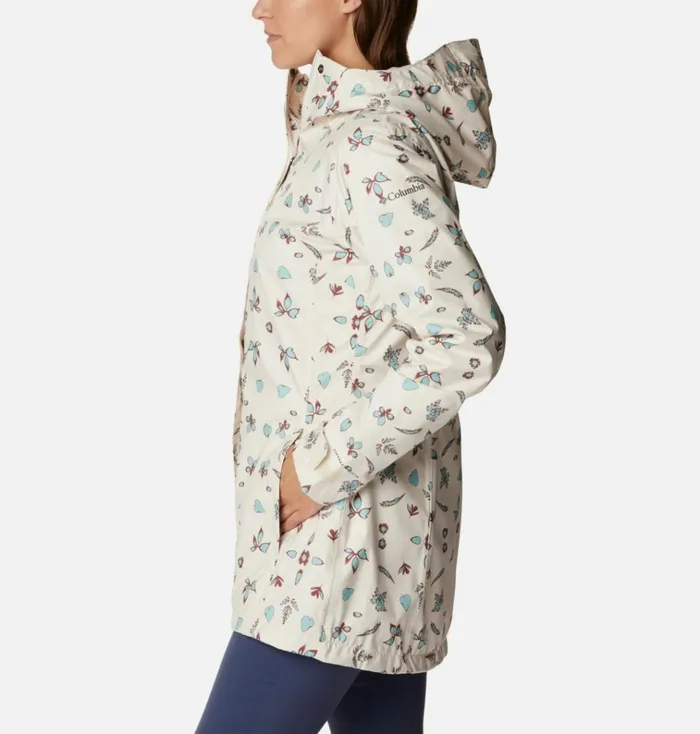 Splash A Little II Rain Jacket Chalk Cyanofrond Print Womens Columbia Sportswear Rain Splash A Little II Rain Jacket Chalk Cyanofrond Print Womens Columbia Sportswear Rain