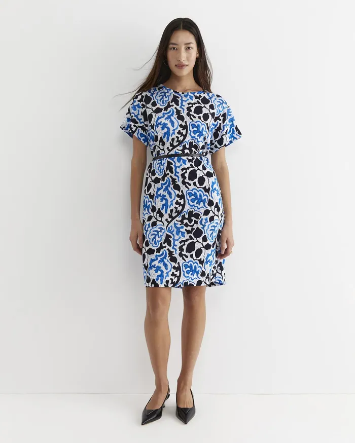 Sportscraft Dresses Women Nur Linen Dress Blue Multi