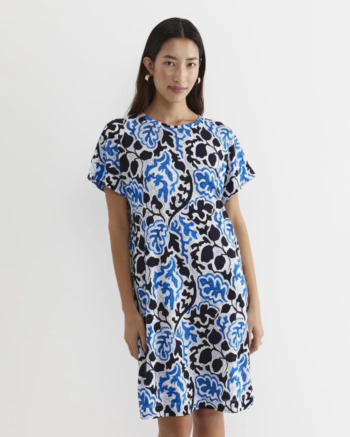 Sportscraft Dresses Women Nur Linen Dress Blue Multi