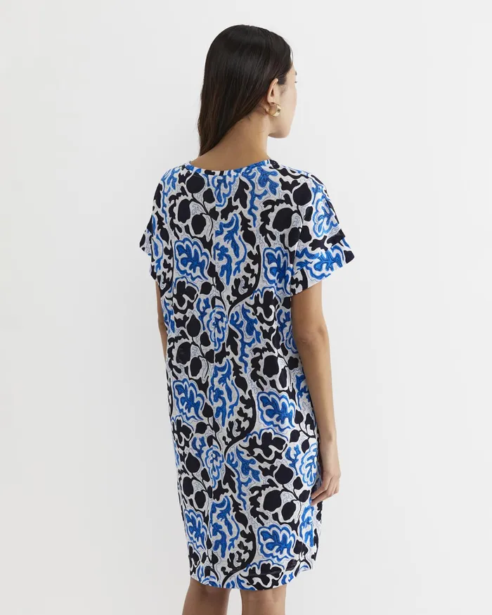 Sportscraft Dresses Women Nur Linen Dress Blue Multi