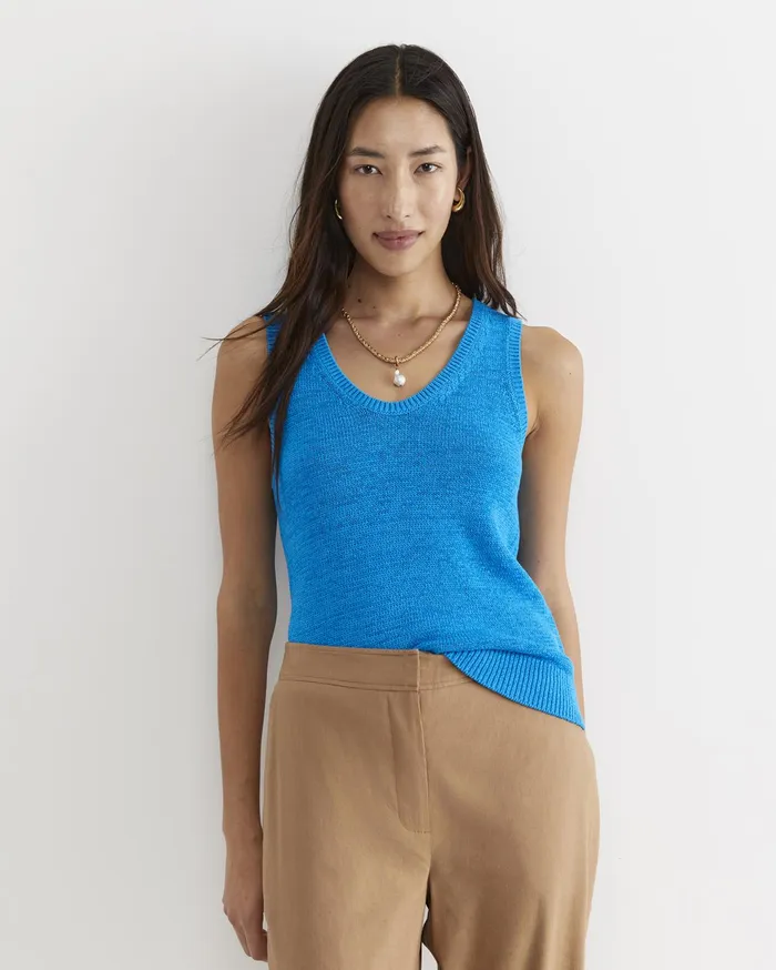 Sportscraft Knits and Cardigans Women Josie Tape Yarn Singlet Cove Blue