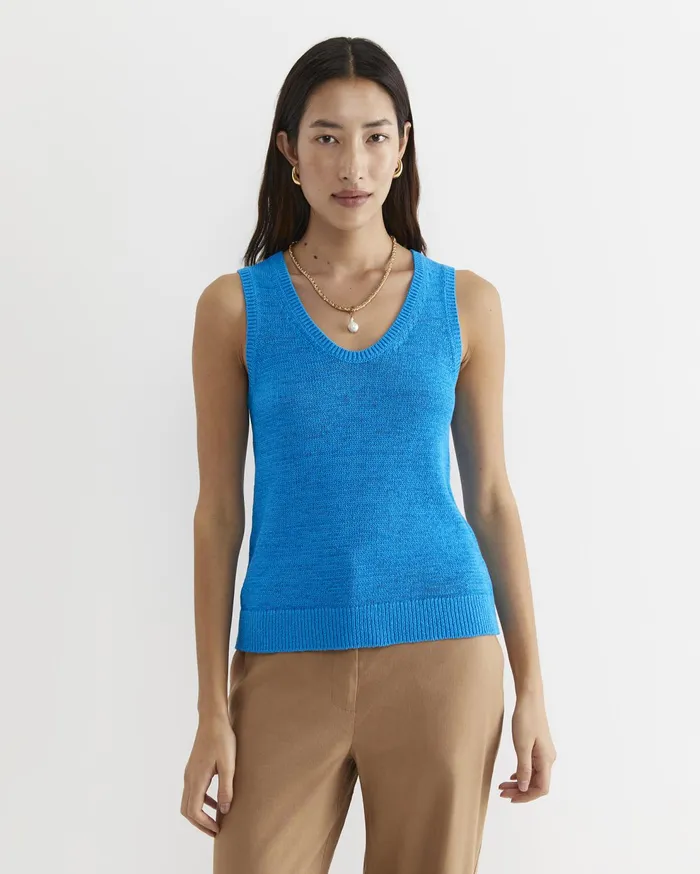 Sportscraft Knits and Cardigans Women Josie Tape Yarn Singlet Cove Blue