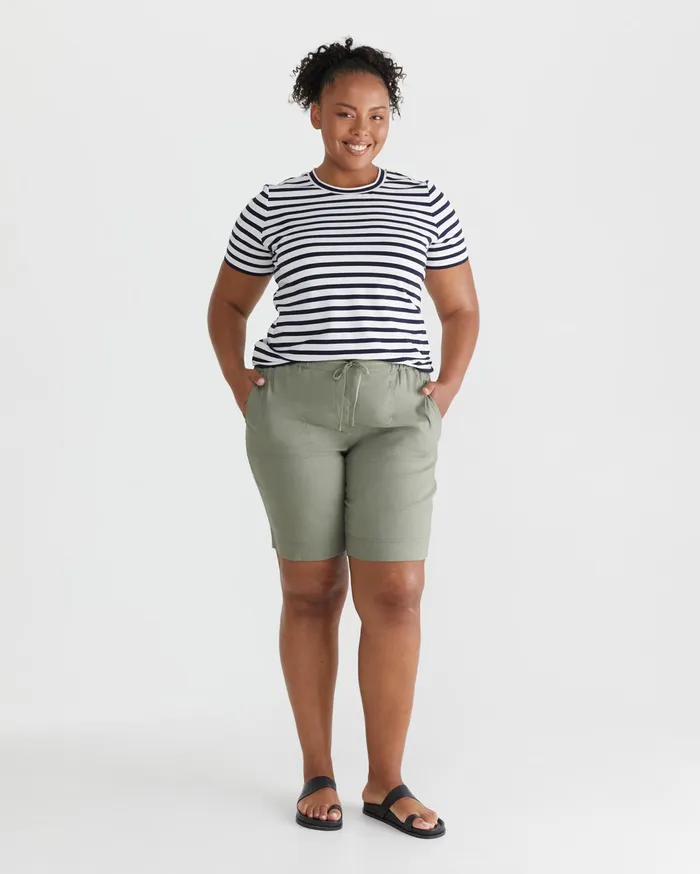 Sportscraft Plus Women Rosa Linen Short Khaki