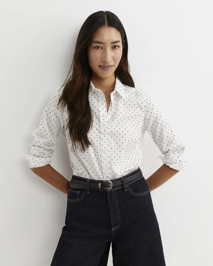 Sportscraft Shirts Women Spot Long Sleeve Lily Voile Shirt Whitenavy