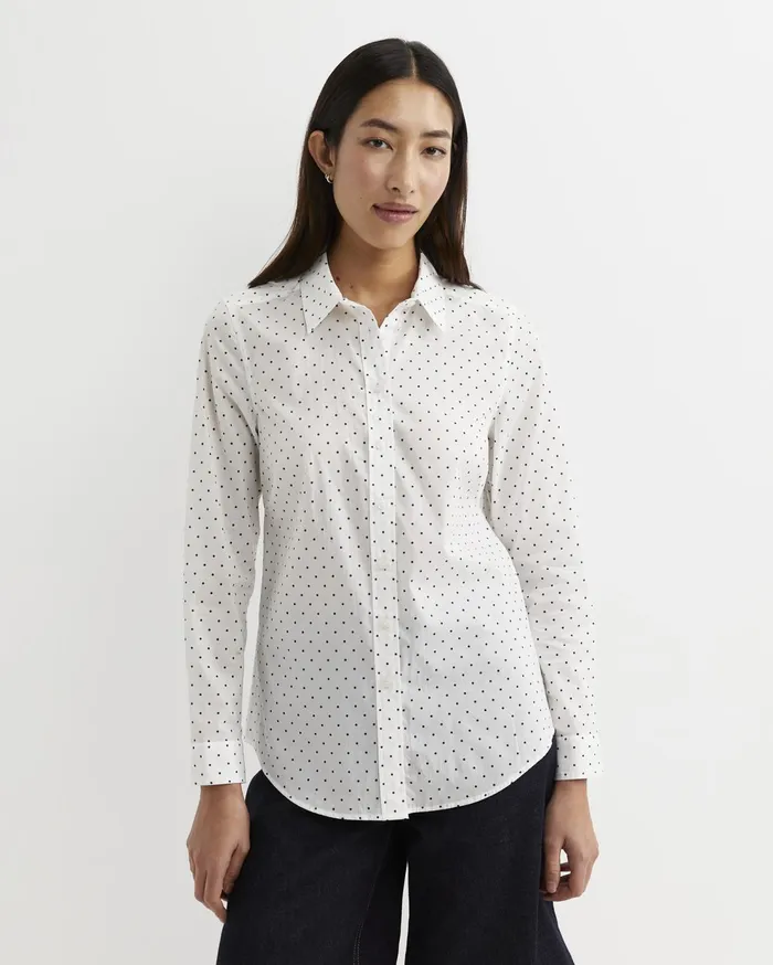 Sportscraft Shirts Women Spot Long Sleeve Lily Voile Shirt Whitenavy