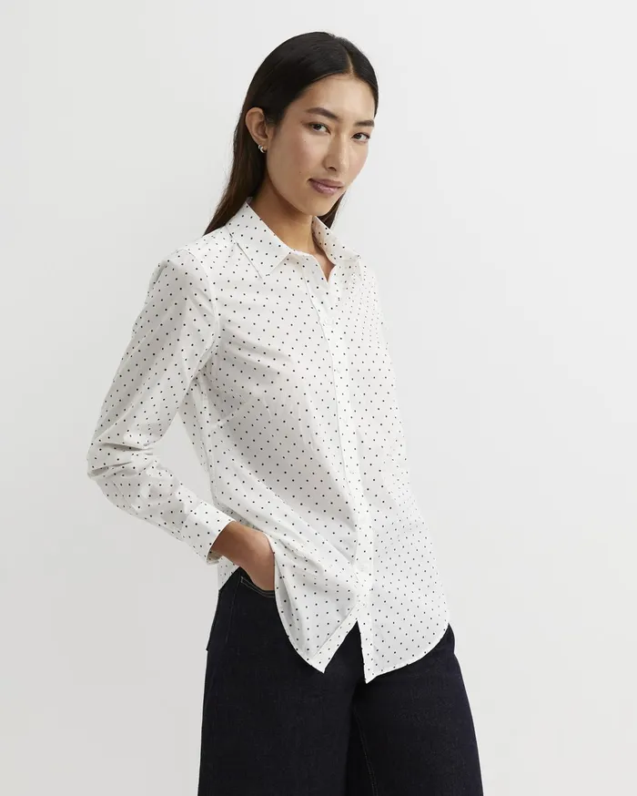 Sportscraft Shirts Women Spot Long Sleeve Lily Voile Shirt Whitenavy