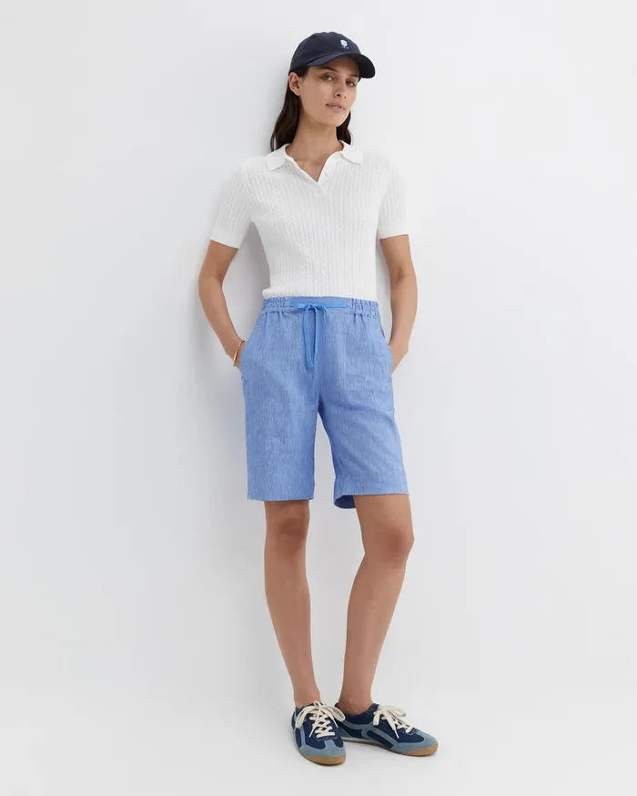 Sportscraft Shorts Women Rosa Linen Short Cerulean