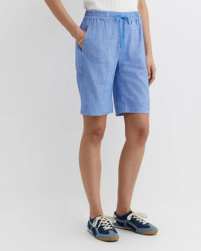 Sportscraft Shorts Women Rosa Linen Short Cerulean