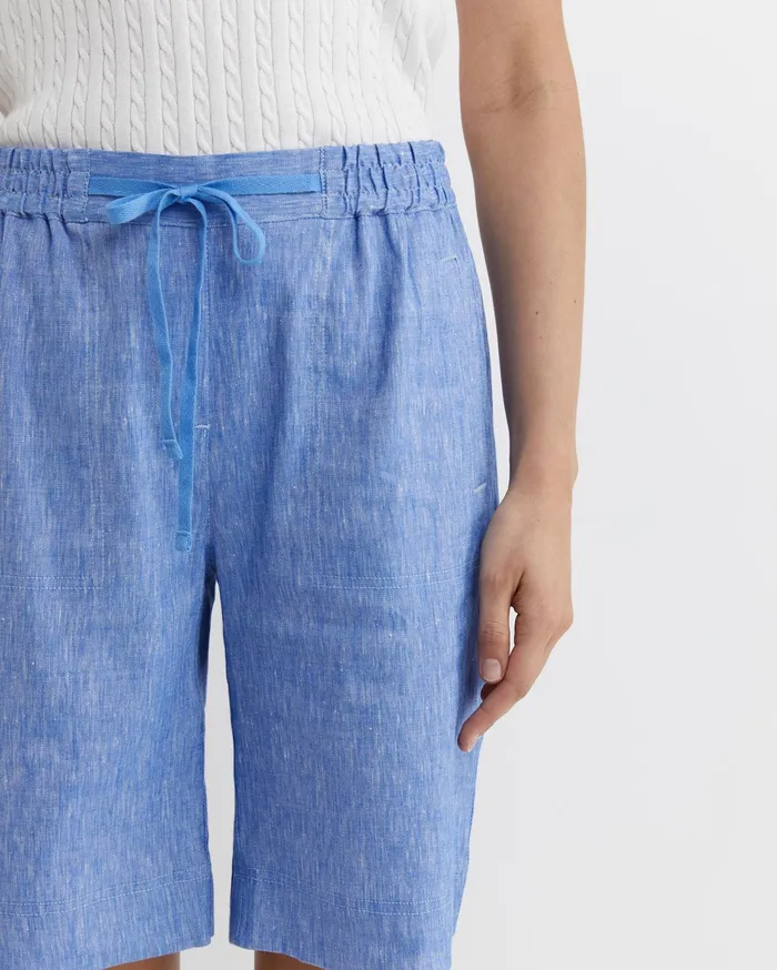 Sportscraft Shorts Women Rosa Linen Short Cerulean