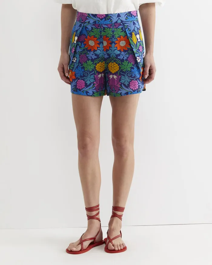 Sportscraft Shorts Women Standen Linen Liberty Short Blue Multi