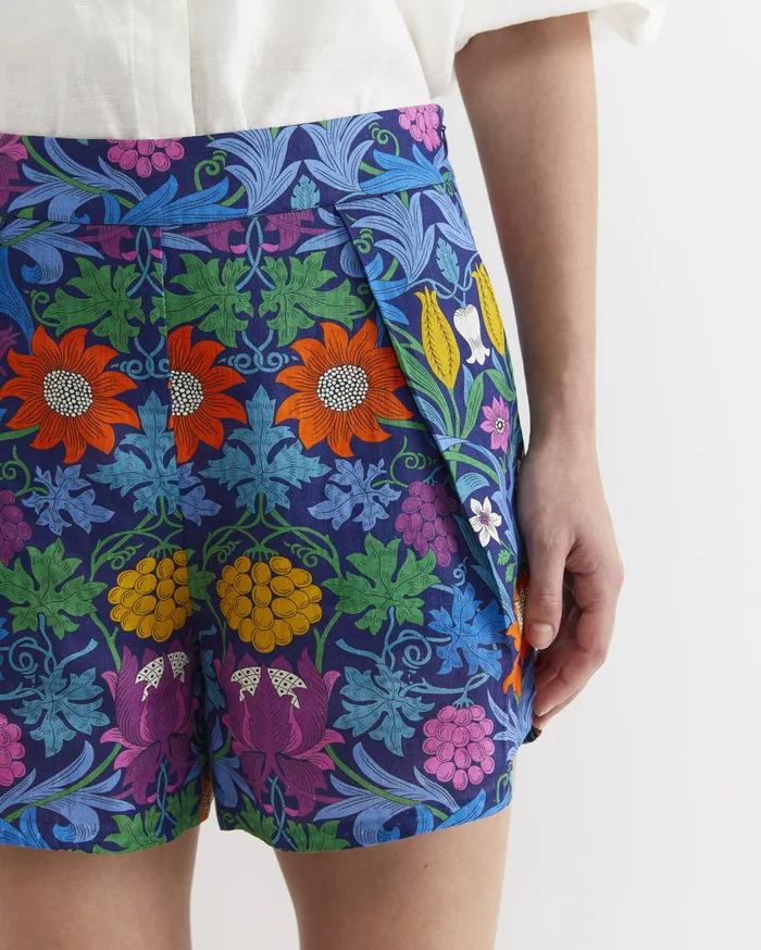 Sportscraft Shorts Women Standen Linen Liberty Short Blue Multi