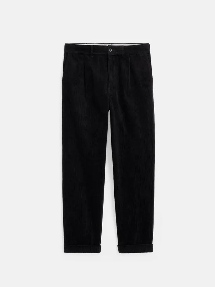 Standard Pleated Pant In Corduroy Black Men Alex Mill Pants