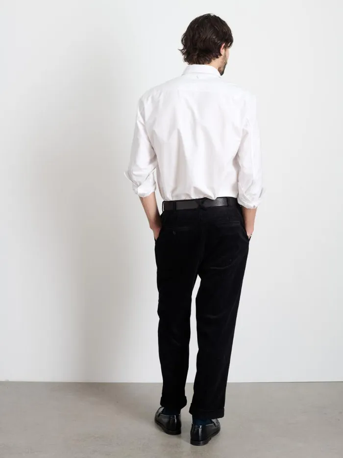 Standard Pleated Pant In Corduroy Black Men Alex Mill Pants