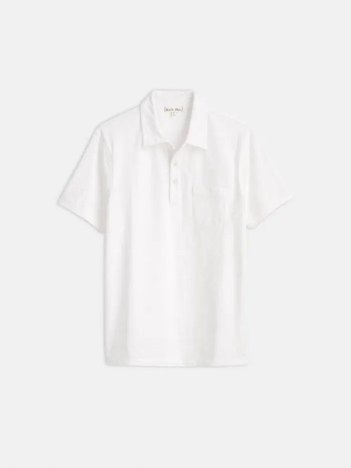Standard Slub Cotton Polo White Men Alex Mill Tees Polos