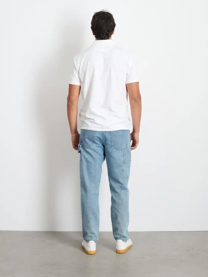 Standard Slub Cotton Polo White Men Alex Mill Tees Polos