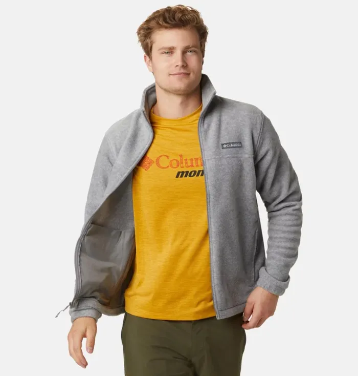 Steens Mountain 20 Full Zip Fleece Jacket Light Grey Heather Mens Columbia Sportswear Jackets and Vests